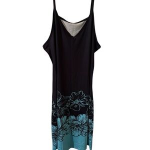 Elegant Black and Blue Floral Dress. Size 3X NWOT!
